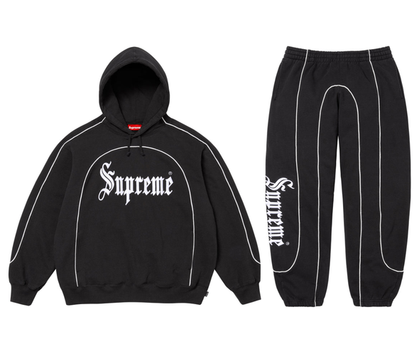 Supreme "Curve Piping" Sweat Suit Set Black