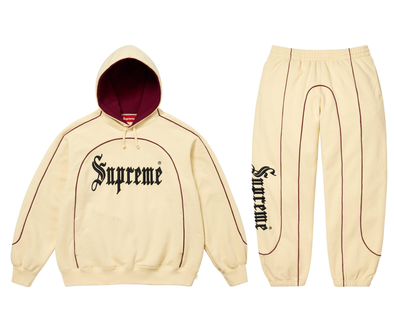 Supreme "Curve Piping" Sweat Suit Set Natural