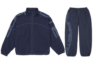 Supreme "Spellout Embroidered" Tracksuit Set Navy