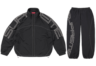 Supreme "Spellout Embroidered" Tracksuit Set Black