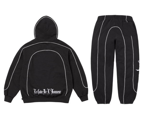 Supreme "Curve Piping" Sweat Suit Set Black