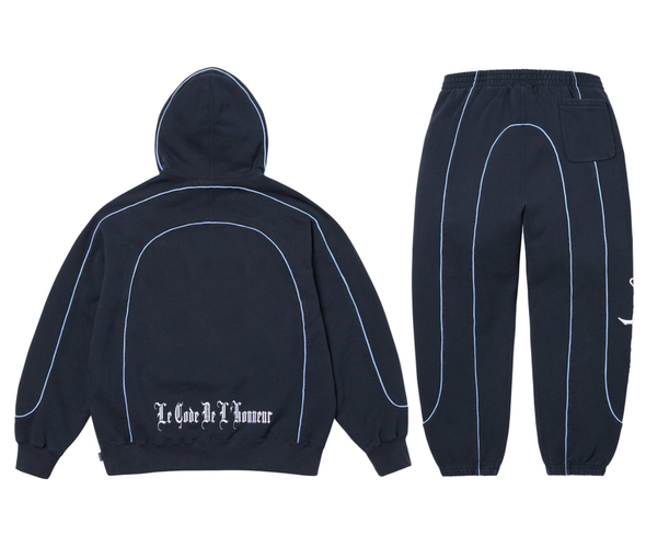 Supreme "Curve Piping" Sweat Suit Set Navy