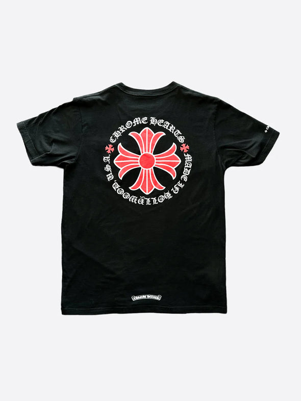 Chrome Hearts "Made in Hollywood Red Cross" Tee Black