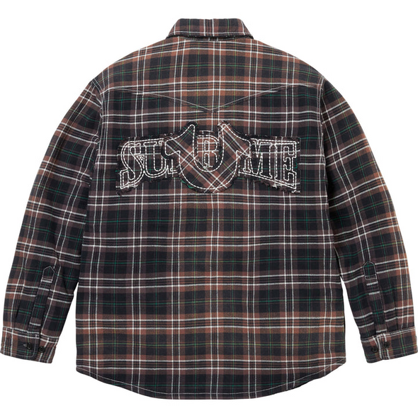 Supreme x True Religion "Quilted Lined Plaid" Flannel Shirt Black