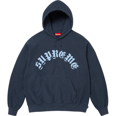 Supreme "Printed Arc"  Hooded Sweatshirt Navy