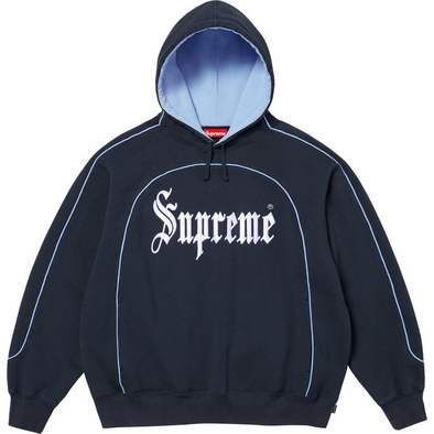 Supreme "Curve Piping" Hooded Sweatshirt Navy