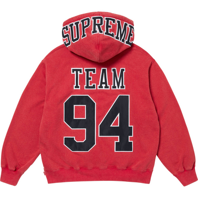 Supreme "Team 94" Hooded Sweatshirt Red