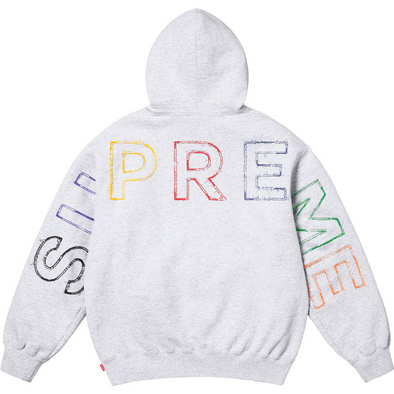 Supreme "Frayed" Hooded Sweatshirt Ash Grey