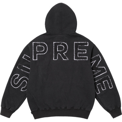 Supreme "Frayed" Hooded Sweatshirt Black