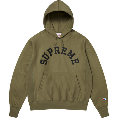 Supreme "Champion" Hooded Sweatshirt Olive