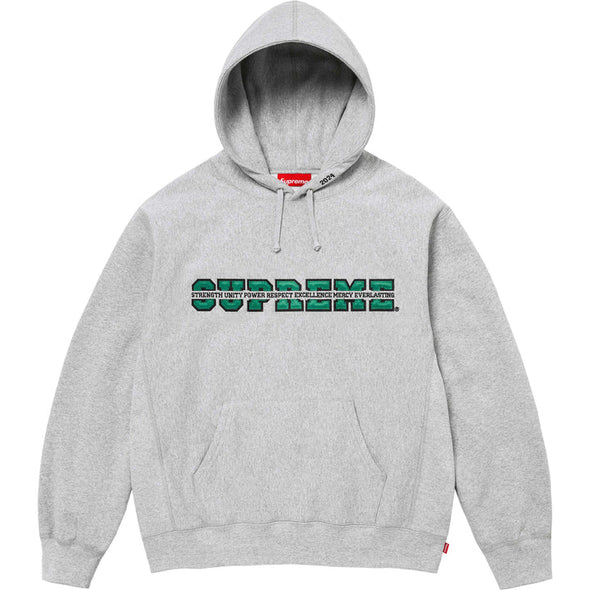 Supreme "Collegiate Acronym" Hooded Sweatshirt Heather Grey