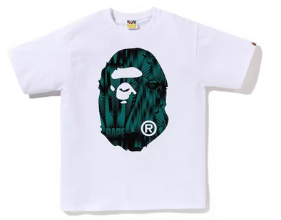 BAPE "Green Speed Racer" Big Ape Head Tee White