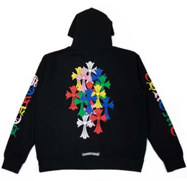 Chrome Hearts "Multi Color Cross Cemetery" Hoodie Black