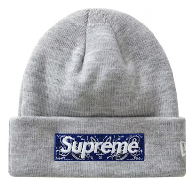 Supreme "Bandana Box Logo" Beanie Grey