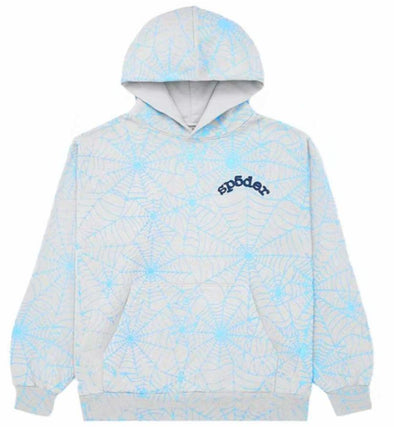 Sp5der "AOP Web" Hoodie Grey