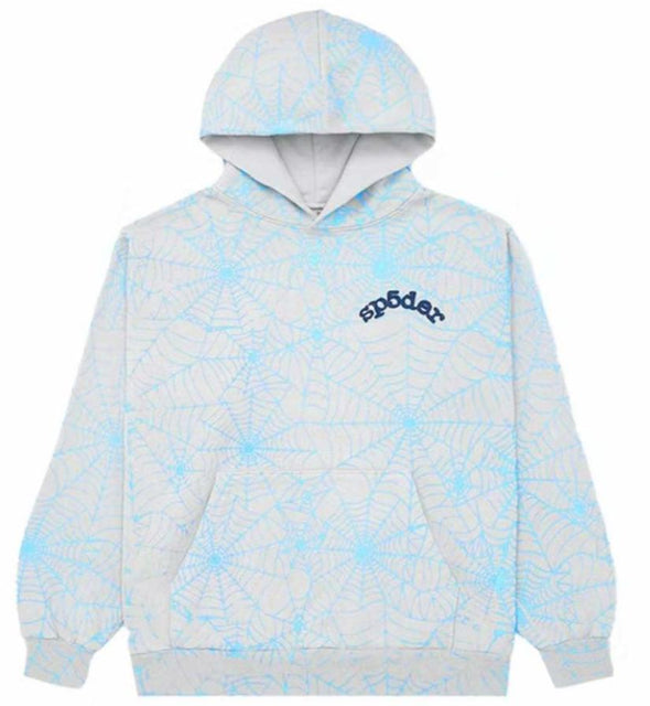 Sp5der "AOP Web" Hoodie Grey