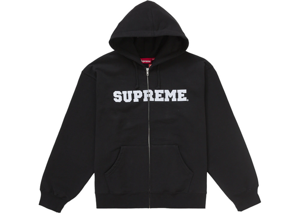 Supreme "Collegiate Applique" Zip Up Black