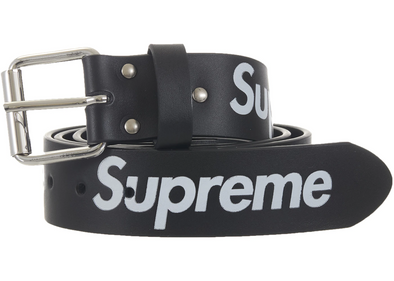 Supreme "Repeat" Leather Belt Black