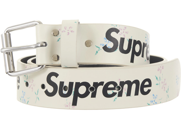 Supreme "Repeat" Leather Belt Floral