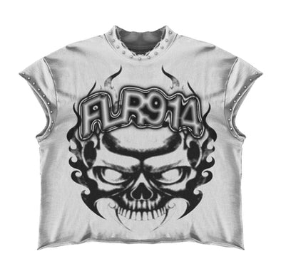 Floor 914 "Inferno" Cut Off Tee White