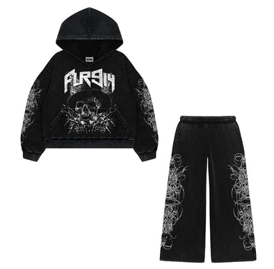 Floor 914 "Wicked West" Sweat Suit Set Black