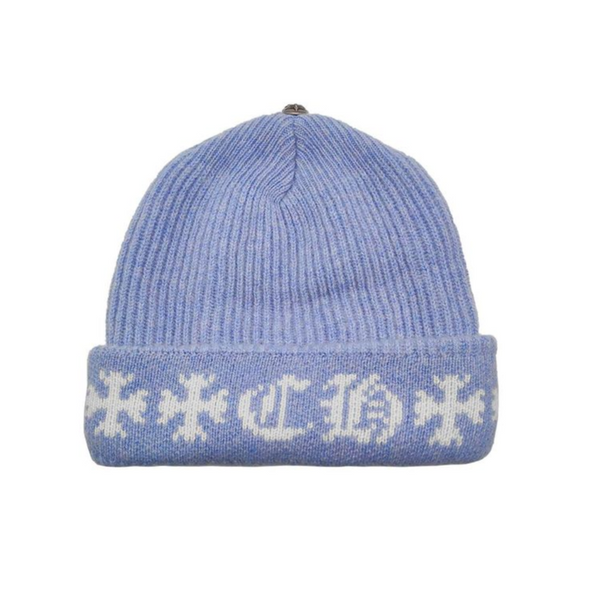 Chrome Hearts "Big Daddy" Cashmere Beanie Light Blue