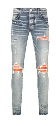 Amiri "MX1 - Cracked Paint" Jeans Indigo/Orange