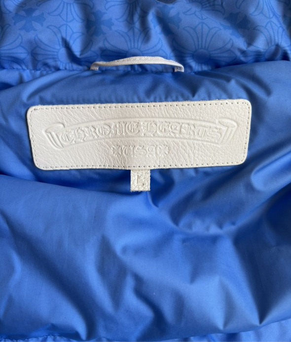 Chrome Hearts "Monogram Print" Puffer Vest Blue