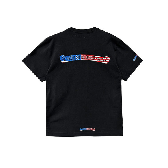 Chrome Hearts x Matty Boy "American Flag Scroll Logo" Tee Black