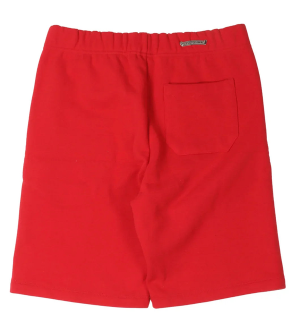 Chrome Hearts "Triple Cross" Embroidered Sweat Shorts Red