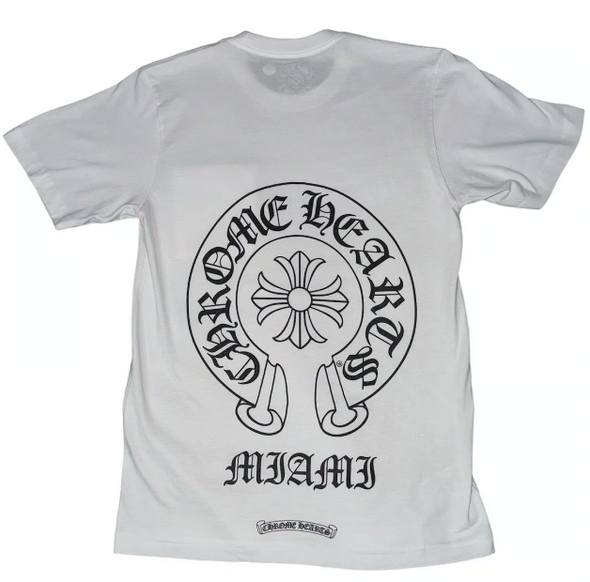 Chrome Hearts "Miami Horseshoe Logo" Pocket Tee White