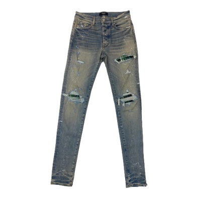 Amiri "MX1 - Plaid" Jeans Clay Indigo/Green