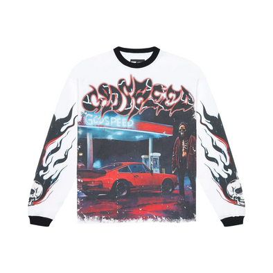 Godspeed "Pitstop" L/S Tee white