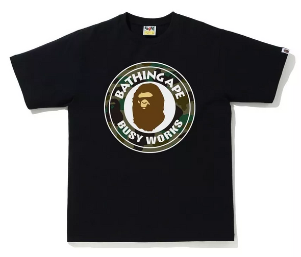 BAPE 1st Camo "Busy Works" Tee Black/Green