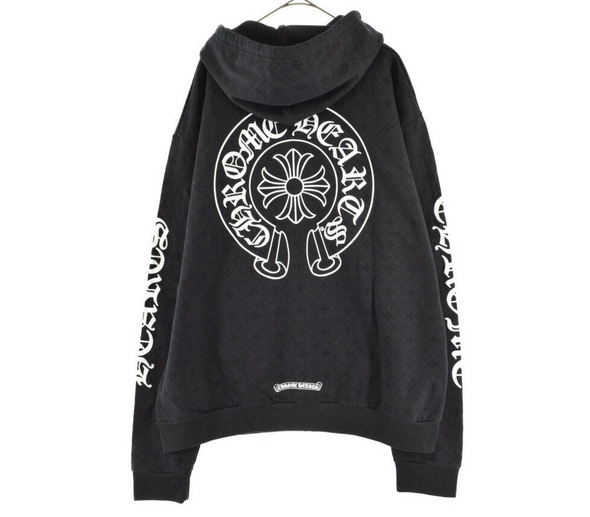 Chrome Hearts "Plus Cross Allover Print" Zip Up Hoodie Black