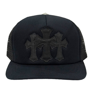 Chrome Hearts "Triple Cross Cemetery" Trucker Hat Black/Black