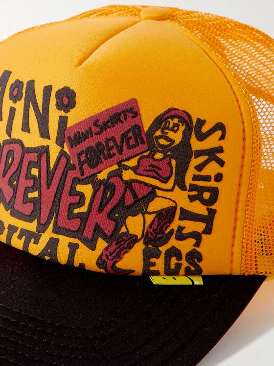 Kapital "Legs Mini Skirts Forever" Trucker Hat Gold/Black