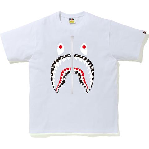 BAPE STA Pattern "Front Shark" Tee White/Black