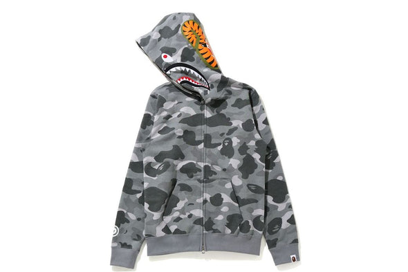 BAPE Shark "Color Camo" Full Zip Hoodie Grey