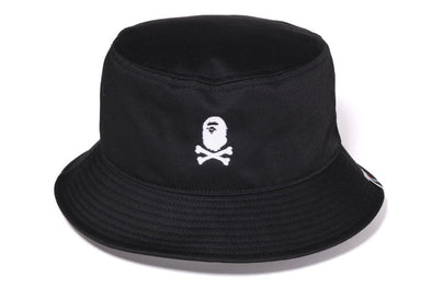 BAPE Crossbone Bucket Hat Black