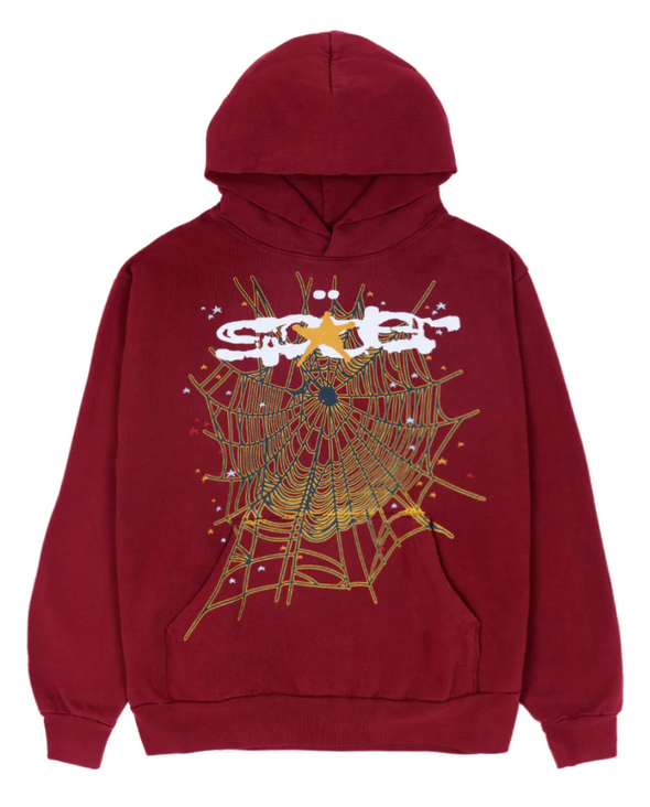 Sp5der "Logo" Hoodie Maroon