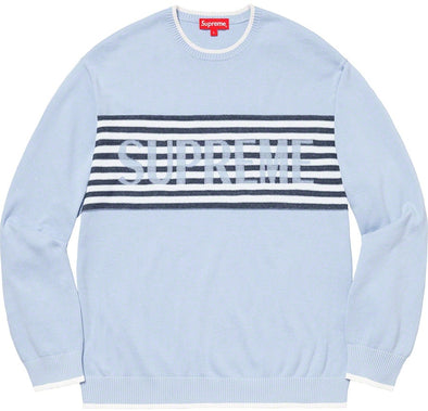 Supreme "Chest Stripe" Sweater Light Blue
