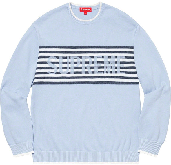 Supreme "Chest Stripe" Sweater Light Blue