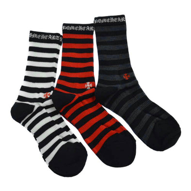 Chrome Hearts 3-Pack Stripe Socks Multicolor/Black