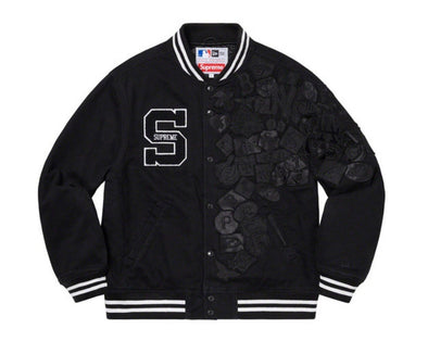 Supreme x New Era x MLB Varsity Jacket Black