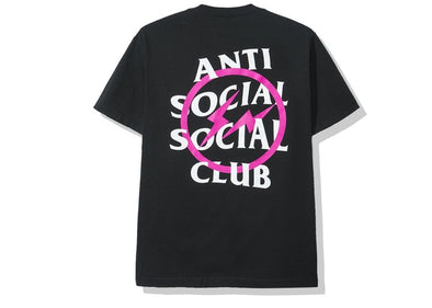 Anti Social Social Club X Fragment "Pink Bolt" Tee Black