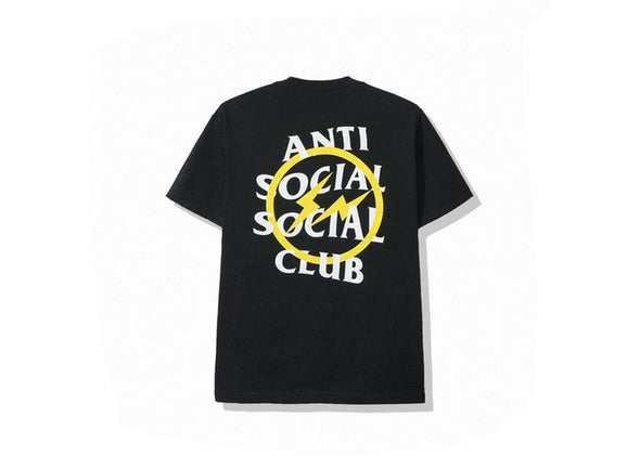 Anti Social Social Club x Fragment "Yellow Bolt" Tee Black