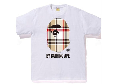 BAPE "A Bathing Ape Check" Tee White/Beige