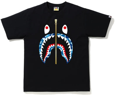 BAPE ABC Camo "Front Shark" Tee Black/Blue