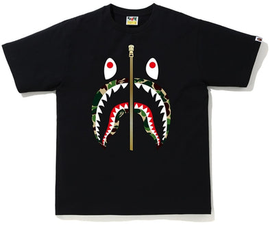 BAPE ABC Camo "Front Shark" Tee Black/Green